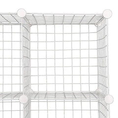 12 Cube Wire Grid Organiser Bookcase Storage Cabinet Wardrobe Closet White