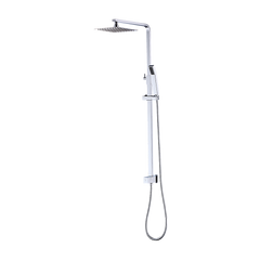 WELS 8" Rain Shower Head Set Square Dual Heads Faucet High Pressure Hand Held