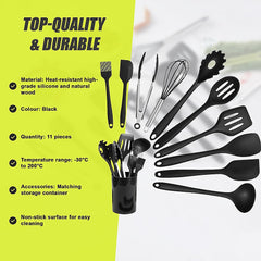 11pcs Kitchen Utensil Set Silicone Heat-Resistant Non-Stick Kitchen Utensils kit