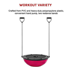 Yoga Balance Trainer Exercise Ball for Arm, Leg, Core Workout with Pump, 2 Resistance Bands