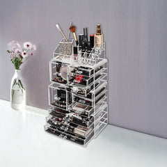 11 Drawers Clear Acrylic Tower Organiser Cosmetic jewellery Luxury Storage Cabinet