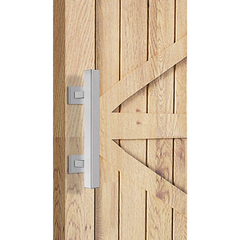 12" Square Pull and Flush Door Handle Set Stainless Steel Barn Door Hardware