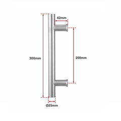 Round 300mm Stainless Steel Push Pull Door Handle for Wood Glass