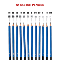 Art Sketch Pencils Oil Drawing Colouring Graphite Charcoal Pencil Set 72pcs/set
