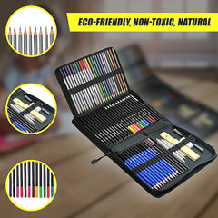 Art Sketch Pencils Oil Drawing Colouring Graphite Charcoal Pencil Set 72pcs/set