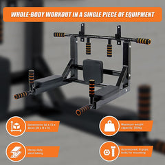 Heavy Duty Wall Mounted Power Station Pull Up Dip Knee Raise Bar