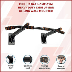Heavy Duty Pull Up Bar Home Gym Chin Up Bar for Wall or Ceiling Mount