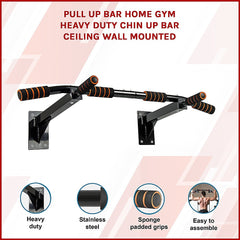 Heavy Duty Pull Up Bar Home Gym Chin Up Bar Wall Ceiling Mount