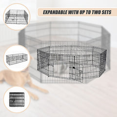 24" 8 Panel Pet Dog Playpen Puppy Exercise Cage Enclosure Fence Play Pen
