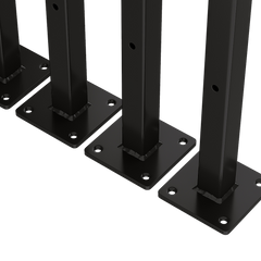 20cm Floating Shelf Brackets Industrial Metal Shelving Supports 4-Pack - Black