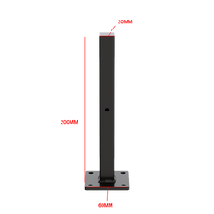 20cm Floating Shelf Brackets Industrial Metal Shelving Supports 4-Pack - Black