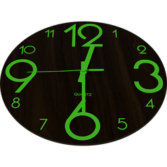 Glow In The Dark Wall Clock 30cm – Luminous Quartz Quiet Wooden Home Décor