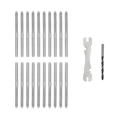 Stainless Steel DIY Rope Balustrade Kit 3.2mm Swage 2 x Lag Screw Term - 10 pack
