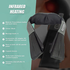 Shiatsu Neck & Back Massager with Heat – Deep Kneading Massage Pillow for Shoulders