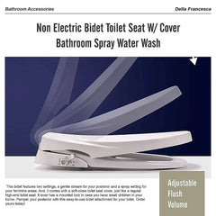 Non Electric Bidet Toilet Seat W/ Cover Bathroom Spray Water Wash