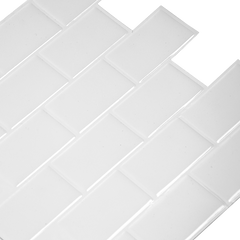 Tiles 3D Peel and Stick Wall Tile Subway White (30 x 30cm x 10 sheets)