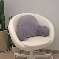 52cm Reading Pillow Back Rest with Arm Support Cushion – Dark Grey