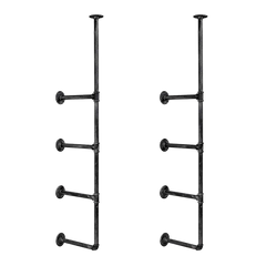 Wall Shelves Display Bookshelf Industrial DIY Pipe Shelf Rustic Brackets