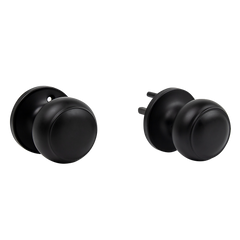 Door Handle Set Passage Function Round Black