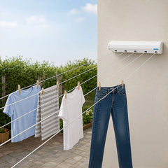 Retracting Clothesline 5 Line 18m Hanging Clothes Space Hanger