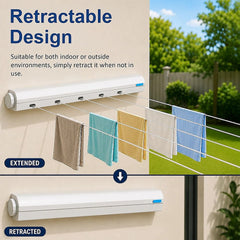 Retracting Clothesline 5 Line 18m Hanging Clothes Space Hanger