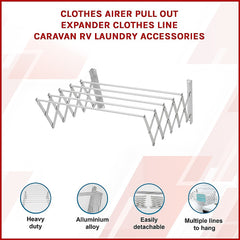Pull Out Clothes Airer – Expanding Laundry Drying Line for Caravan, RV & Home