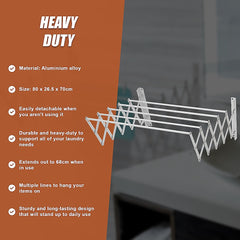 Pull Out Clothes Airer – Expanding Laundry Drying Line for Caravan, RV & Home