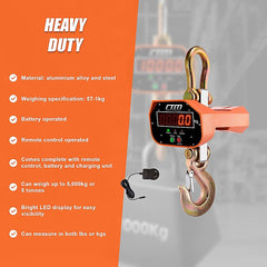 5000kg Electronic Crane Scales Industrial Hanging Digital Weight