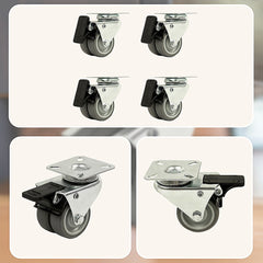 4x 2 Inch Heavy Duty Swivel Castor Wheels 50mm Brake