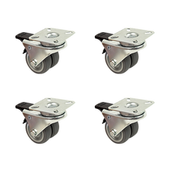 4x 2 Inch Heavy Duty Swivel Castor Wheels 50mm Brake