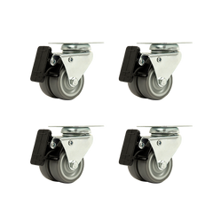 4x 2 Inch Heavy Duty Swivel Castor Wheels 50mm Brake