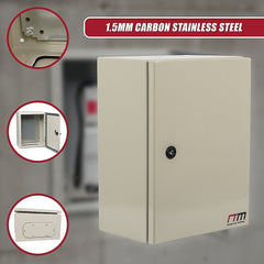 Carbon Steel Electrical Enclosure Box IP65 Wall Mount 400 x 300 x 200 mm