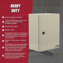 Carbon Steel Electrical Enclosure Box IP65 Wall Mount 400 x 300 x 200 mm