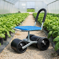 Gardening Seat Portable Height Adjustable Folding Stool With Kneeling Pad For Comfortable Garden Work