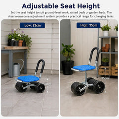 Gardening Seat Portable Height Adjustable Folding Stool With Kneeling Pad For Comfortable Garden Work