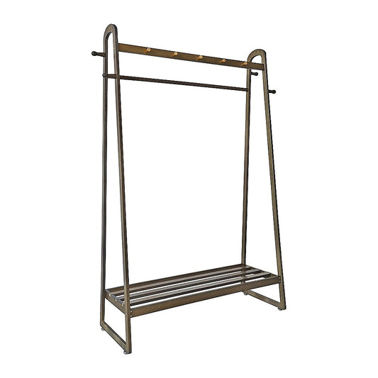Dark Wood 160x100cm Clothes Rack Slim Stylish Space Saving