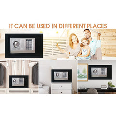 Electronic Digital Safe Security Box with Key Override Home Office Cash Jewellery Safe 8.5L