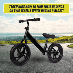 Kids Ride On Push Bike Balance Bicycle with Training Wheels for Toddlers