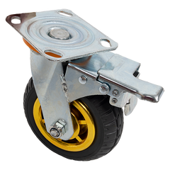 Castor Wheels 4 x 6" 150mm Swivel Silent Caster 2 Brakes 800KG