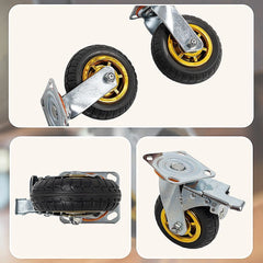Castor Wheels 4 x 6" 150mm Swivel Silent Caster 2 Brakes 800KG