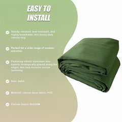 3x4M Army Heavy Duty Waterproof Canvas Tarp Tarpaulin Sun Blocked Dustproof