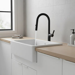 Kitchen Laundry Bathroom Basin Sink Pull Out Mixer Tap Faucet in Black