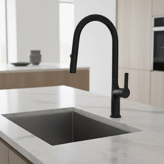 Kitchen Laundry Bathroom Basin Sink Pull Out Mixer Tap Faucet in Black