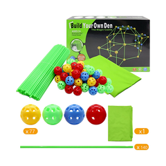 217pcs Kids Construction Fort Building Kit Castles 3D Play House Tent Toys