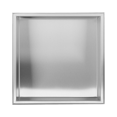 336 x 336 x 101mm Shower Niche Single Shelf Organizer No Tile Needed in Stainless Steel Finish