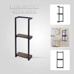 Stylish Bathroom Towel Storage Rack with Wooden Shelves