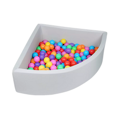 Corner Ball Pit Playpen Enclosure – Safe Grey Play Area for Babies and Toddlers, Indoor or Outdoor