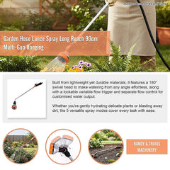 Garden Hose Lance Spray Long Reach 90cm Multi-Gun Hanging