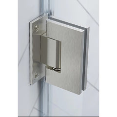 90° Brass Glass Shower Door L-Hinge in White