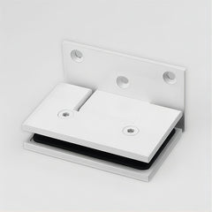 90° Brass Glass Shower Door L-Hinge in White
